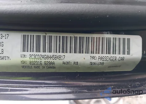 2017 Dodge Challenger Sxt из США, поврежденный, VIN 2C3CDZAG0HH584817